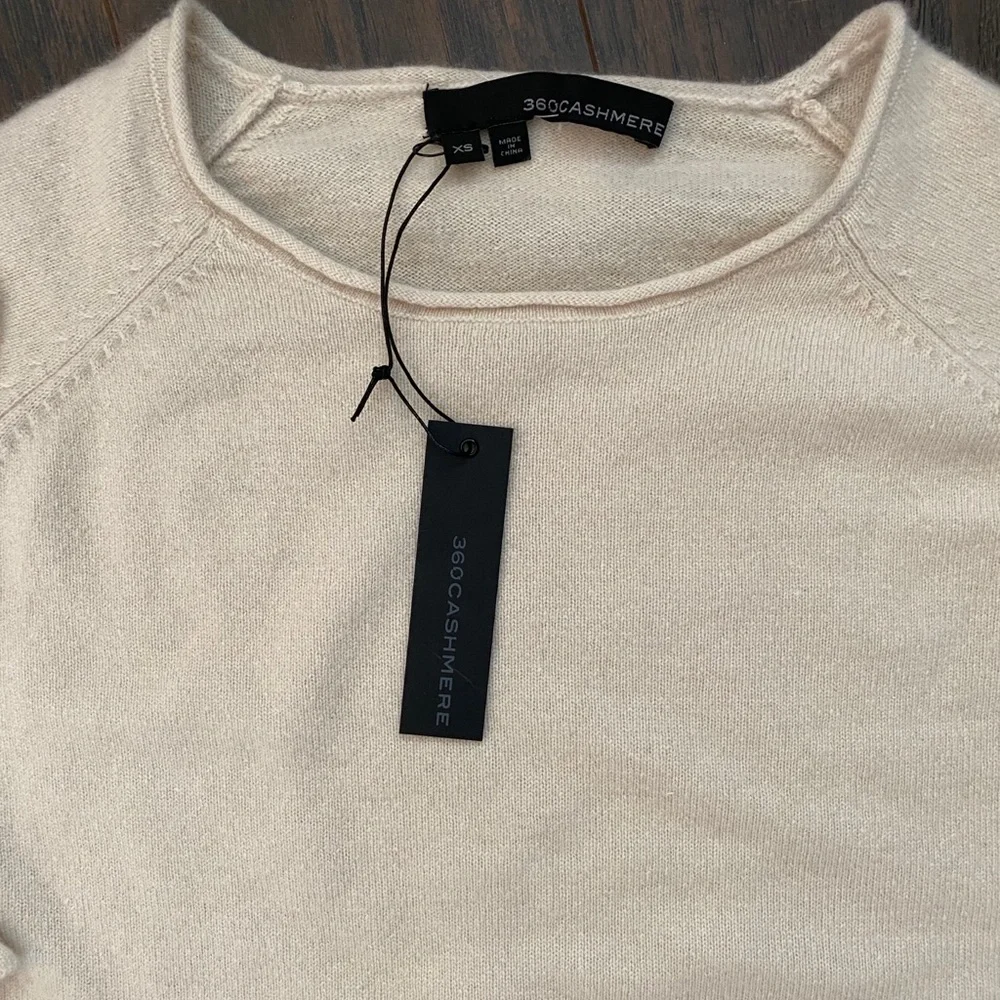 360 Cashmere Cream Cutout Cashmere Sweater Extra Small - Picture 7 of 11